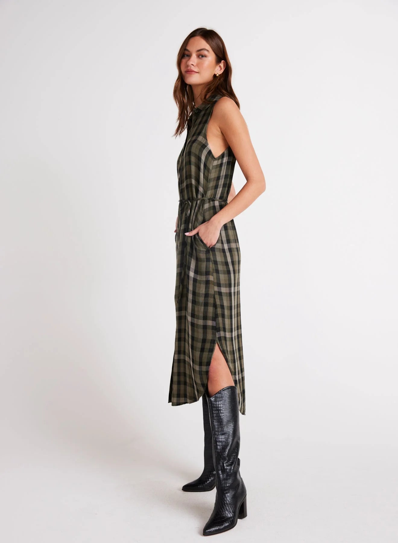 Bella Dahl Plaid Midi Dress