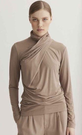 European Culture Twist Turtleneck Top