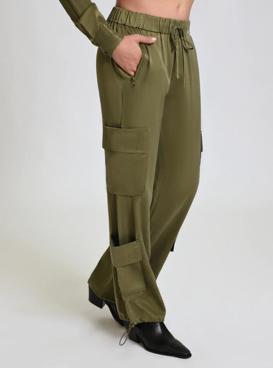 Blanc Noir Silk Cargo Pant