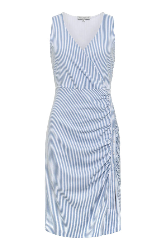 Corinna Striped Wrap Dress