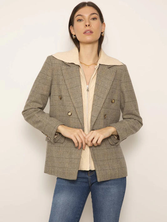 Central Park West Barrett Plaid Blazer