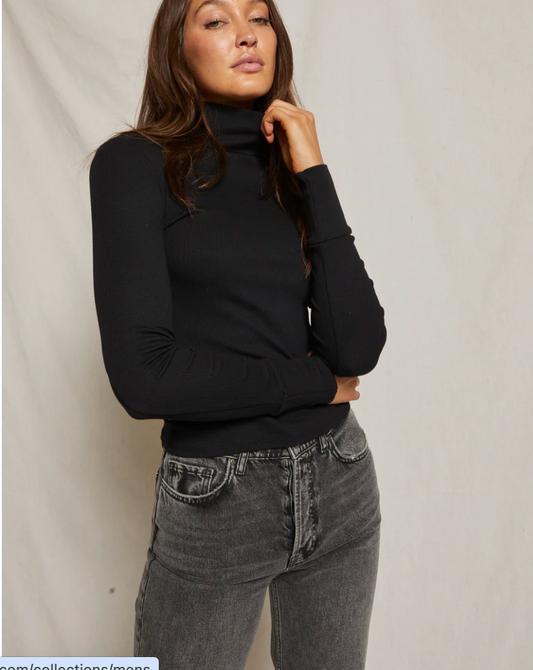 Perfect White Tee Ribbed Turtle Neck