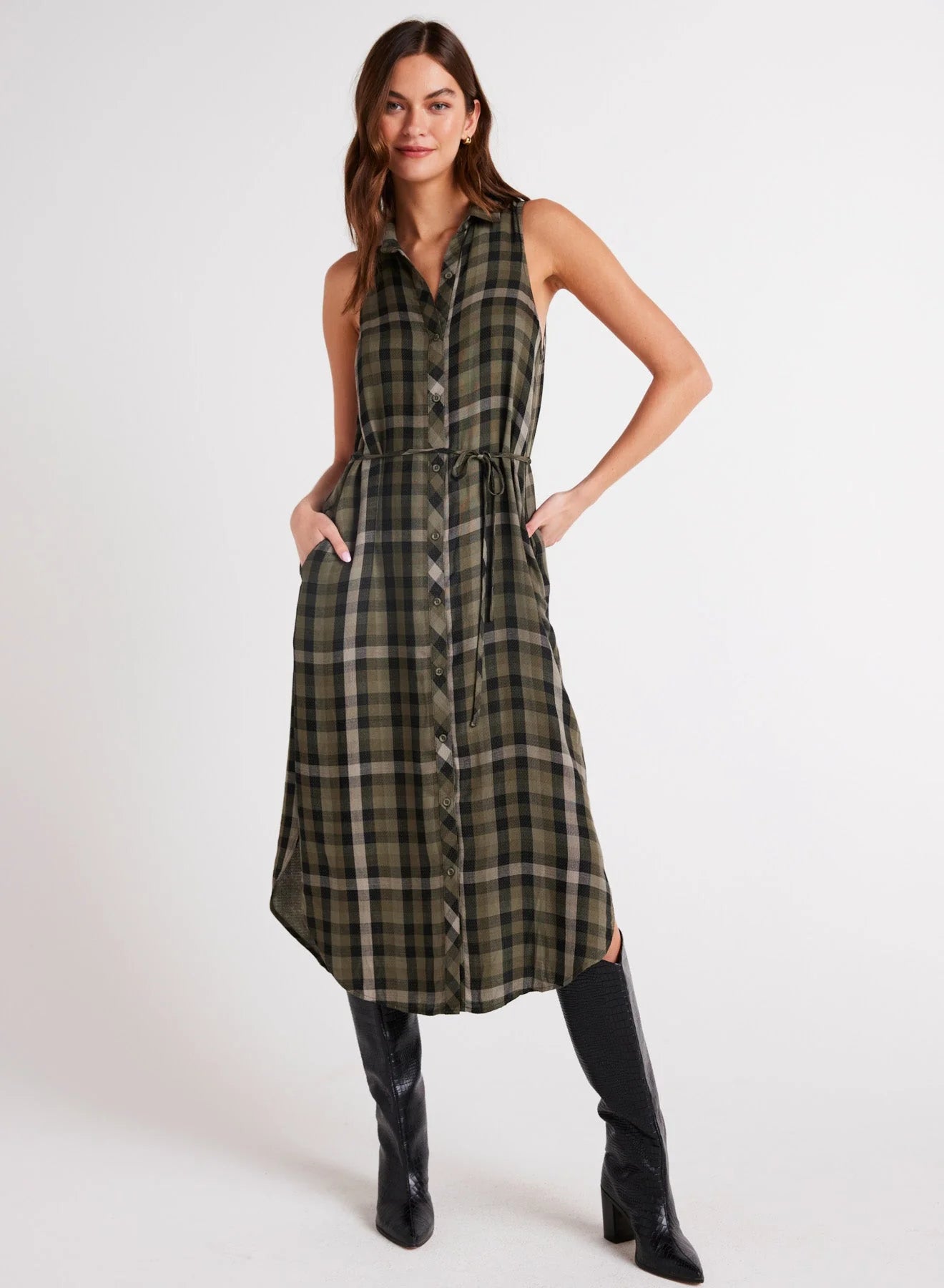 Bella Dahl Plaid Midi Dress